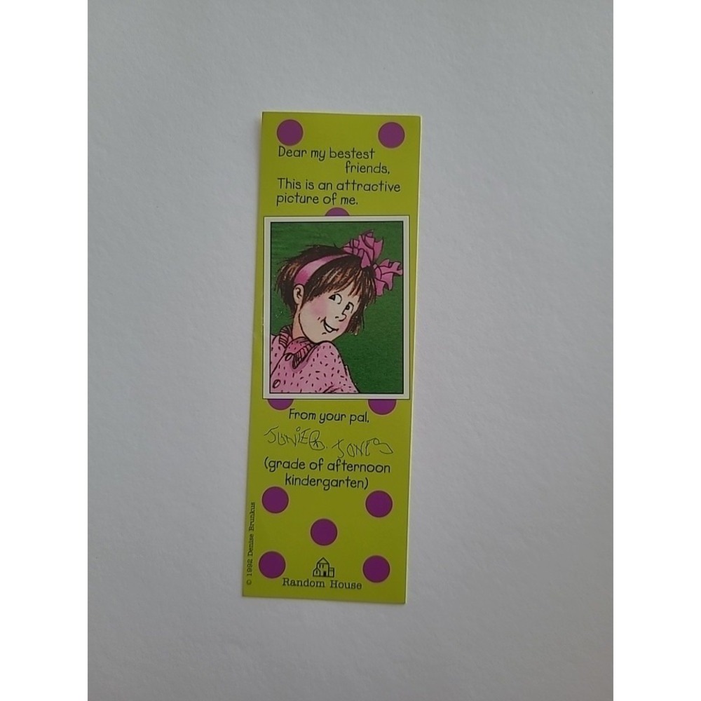 Vintage 90s Junie B. Jones Bookmark 1992 Denise Brunkus Reading List 676-76038-4 - Picture 3 of 14
